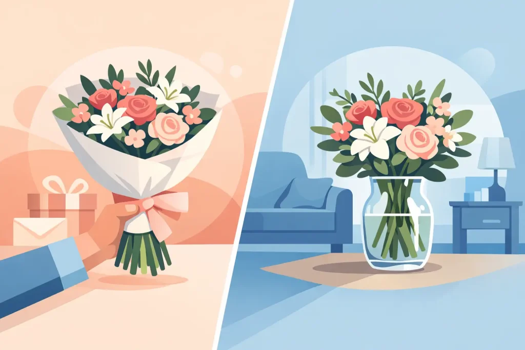 Hand Bouquet or Vase: Which Gift Is Right?