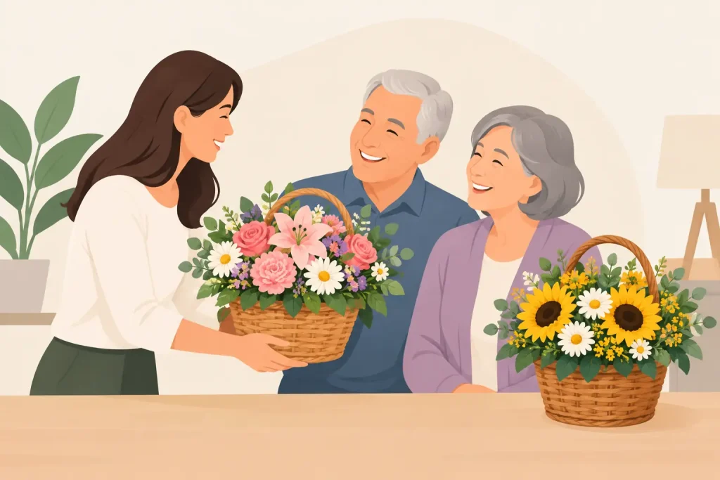 How to Choose Flower Baskets for Parents